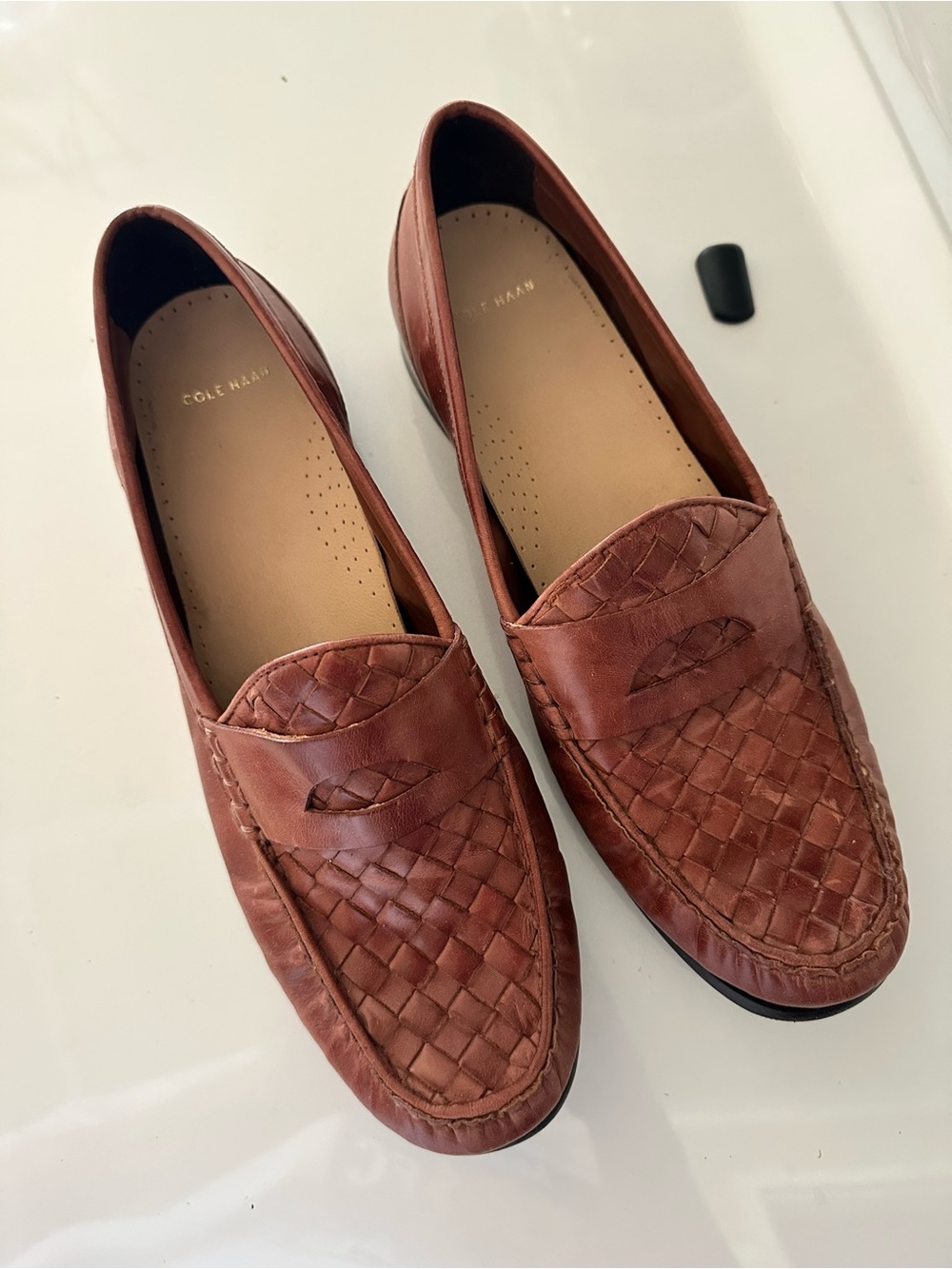Cole Haan Women's Woven Leather Loafers - Brown